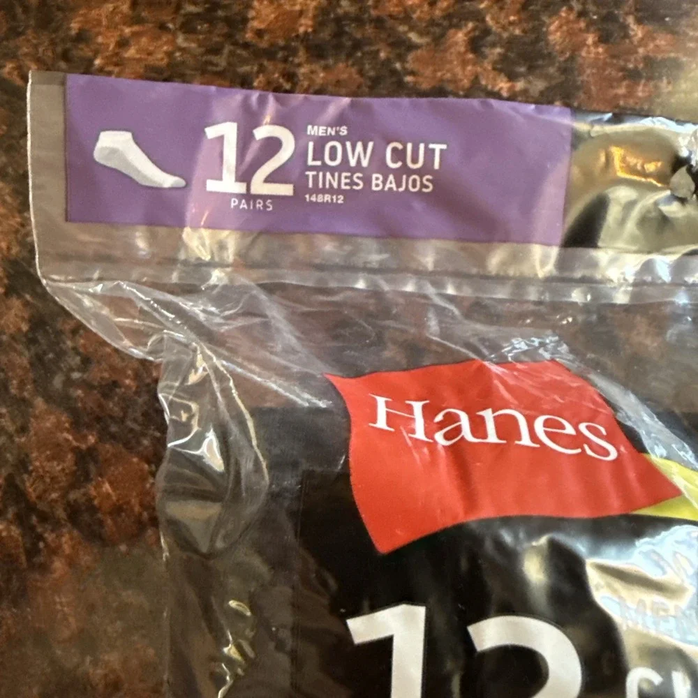 Hanes Men's Sz 12-14 No Show Socks Fresh IQ Low Cut Wicking Cushioned 12-Pair